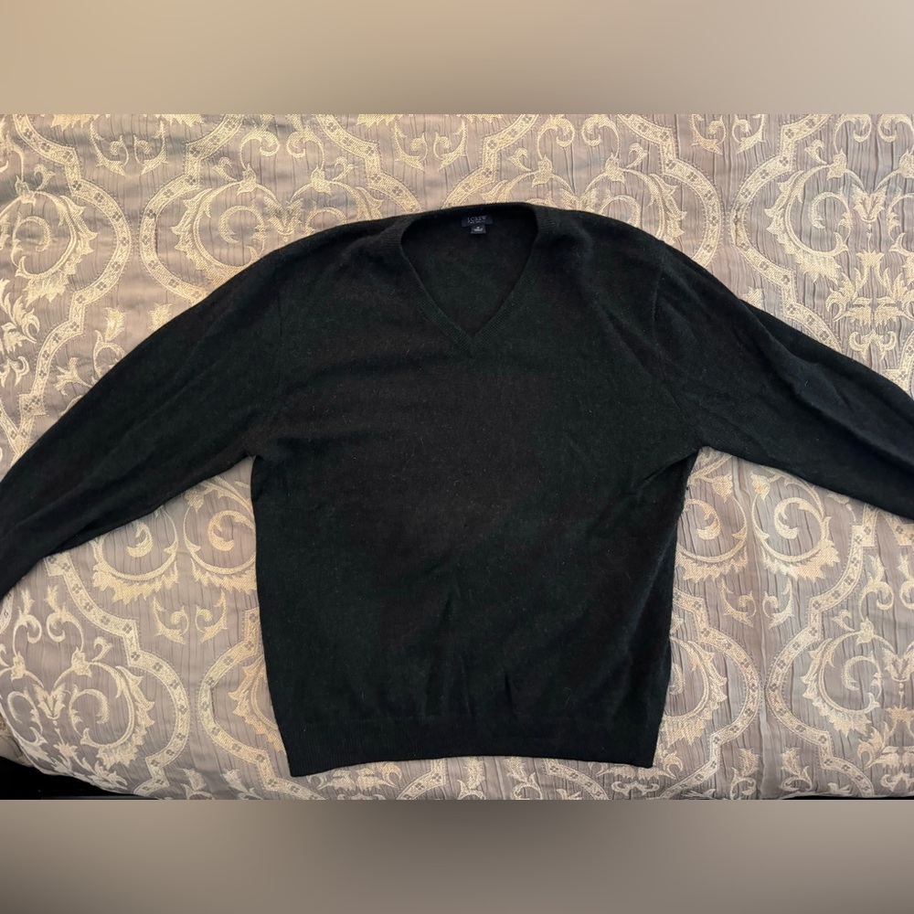 J. Crew 100% cashmere v-neck sweater. Size small. Charcoal color